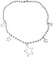 [KieTeiiK] Necklaces for Women, Fashion Trend Light Luxury Niche Sense Collarbone Chain Temperament Simple Cold Wind Hollow Five-pointed Star Necklace