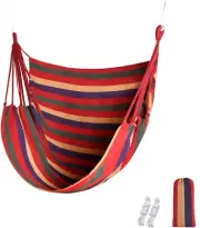 Hammock Chairs Hanging Rope Swing Seats Indoor and Outdoor, Canvas Hammock Chair
