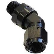 Aeroflow 45° NPT Swivel to Male AN Flare Adapter 1/2" to -12AN, AF919-12-08BLK