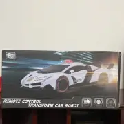 Remote Control Car - Transform One Button Deformation to Robot with Light - New