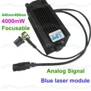 Analog Signal 445nm/450nm 4000mW/4W blue laser module 12V DIY CNC engraving