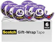 Scotch Gift-Wrap Tape, 1.91 cm x 1651 cm, 6 Dispensers/Pack