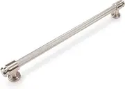POVEFONK 6 Pack 10 inch(254mm) Brushed Satin Nickel Kitchen Cabinet Handles Knurled Cabinet Pulls Silver Drawer Pulls Kitchen Cabinet Hardware Kitchen Handles Drawer Pulls Dresser Handles