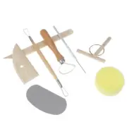 8Pcs Wood Knife Pottery Tool Set Clay Ceramics Molding Tools Sculpt Smoothing