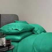 Bedding King 600TC Pure Cotton Sheet Set Plain - Jungle Green