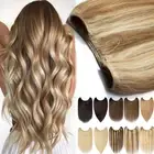invisible Weft Remy 100% Human Hair Extensions Wire In Headband One Piece Thick
