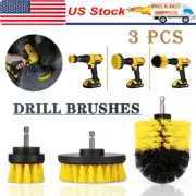 3x Drill Brush Attachment Set Power Scrubber Car Cleaner Tile Grout Cleaning Kit