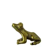 2 Pieces Brass Frog Statue Ornament Animals Toys Home Office Decoration Artwork.