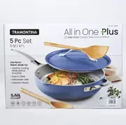 BRAND NEW Tramontina 5-Quart All-In-One Ceramic Non-Stick Pan, Blue.