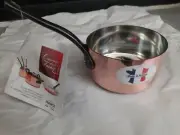 NEW Baumalu copper saucepan with iron handle, handmade in France