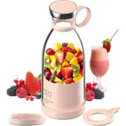 Personal Size Blender, Portable Blender, Battery Powered USB Blender (Pink) 420ML