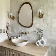 Irregular Mirror Wood Frame, Boho Mirror, Large Wall Mounted Accent Mirror, Asym