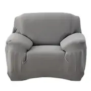 Soft Single-Seater Sofa Cover Breathable Stretch Sofa Cover Non-Slip Sofa Protective Cover -Gray