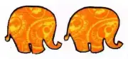 elephant jungle fabric applique iron on yellow not embroidered 1 inch crafts set