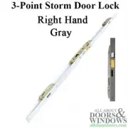 Andersen / Emco Storm Door Multipoint Lock (MPL), 2 Hooks and Deadbolt, RH- Gray