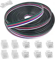 GTIWUNG LED Extension Cable 10 m / 32.8 ft, 5-Pin Strip Connection Cable, Including Gapless Plug, 12 mm Plug for 5050 3528 2835 Light