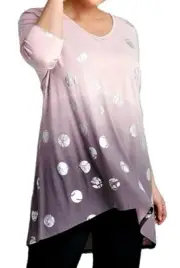 TS TAKING SHAPE plus sz S / 16 Rose All Day Foil Tunic stretch tee top NWT!