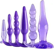 RJ1g- 6 Style of Purple Clear Soft Purple Silicone Expansion Plug Kit for Men and Women, Exercise Anil Plug Kit Bring an Extraordinary Sense of Fun to Life