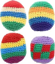 4 Pcs for Kids Knit Sack Balls Bulk Multicolored Indoor Outdoor Toy for Kids Adults Teens Beginners Funny Juggling Playing Games Party Favors