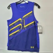 NWT UNDER ARMOUR HEATGEAR STEPH NBA CURRY SC30 TANK TOP Sz YLG (14-16) -!