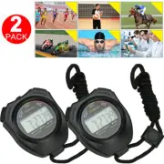 2PCS Digital Handheld Sports Stopwatch Stop Watch Timer Alarm Counter US Seller✅