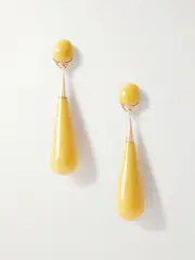 [Dinosaur Designs] Dinosaur Designs - Dew Drop Large Gold-tone Resin Earrings - Yellow - One size One size Yellow