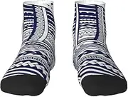 [pvinnk] Blue Polynesian Maori Tribal Pattern Print Functionality Socksing Adult Socks For Workout Winter Warmth And