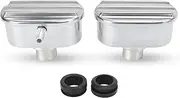 Valve Cover Breather 6101FP Aluminum Finned Oval Polished PCV Combo Kit Replacement for Enhanced Engine Performance