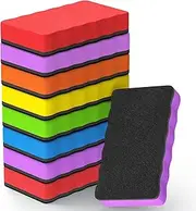 MaxGear Whiteboard Erasers, 8 Pack Magnetic Dry Erase Erasers for Classroom, Whiteboard Cleaning Pad, Chalkboard Wiper Teacher Supplies for School, Office, Home （6 Vibrant Color Set, 4 x 2 x 0.6 Inch