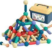 Building Blocks Set - Educational Montessori Toy - Mag Ball Sticks and Rods - Great Children's Gift - Kid Magic Mag Building Blocks Set (52 Pieces)