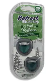 Refresh Car Air Freshener Vent Clip and Mini Car Oil Diffuser, Perfect Pine
