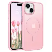 For iPhone 15 Plus Phones Case MagSafe Magnetic Shockproof Pink Rugged 6.7"