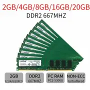 20GB 16GB 8GB 4GB 2GB DDR2 667MHz PC2-5300 240Pin Desktop Memory RAM Crucial LOT