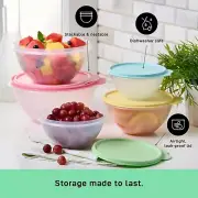 NEW Tupperware Nesting Wonderlier Sheer Bowls with Pastel Lids 5 Piece Bowl Set