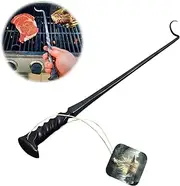 BBQ Food Flipper, Food Flipper and Meat Hook, Iron BBQ Turner Hooks, Heavy Duty Food Turner, Pigtail Food Flipper, Flipping Vegetables and Meat Tool for BBQ (B)