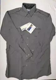 Blauer 8900 ClassAct Long Sleeve Shirt Large 16 (36-37) Grey Heather New NWT