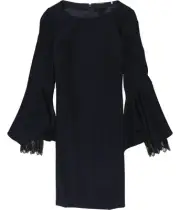 Elie Tahari Womens Dori Flutter Shift Dress, Blue, 0