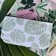Cosmetic Beauty Makeup Bag Case Tropical Monstera Leaf Green