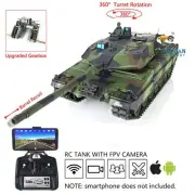 Henglong 1/16 7.0 Leopard2A6 IR BB RC Tank 3889 Barrel Recoil FPV 360° Rotary