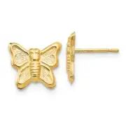 Real 14kt Yellow Gold Madi K Butterfly Post Earrings