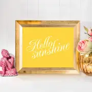 Hello sunshine yellow 10x8 nursery print kids room decor