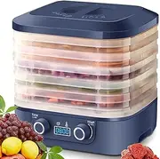 Electric Food Dehydrator – 5-Tier Automatic Fruit & Meat Dryer with Adjustable Temperature & Timer, Removable Trays, for Vegetables, Jerky, Snacks & More