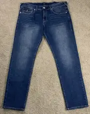True Religion Mens 36x32 Geno SN Flap Slim Relaxed jeans Pants Blue Denim W/Tags