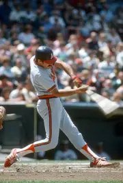 Bobby Grich California Angels bats v the Baltimore Orioles at an M- Old Photo