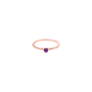 (W) Pandora Solitaire Ring Rose Gold Plated Purple