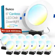 Sunco 12 Pack 6 inch LED Disk Recessed Lighting with Junction Box 14W Selecta...