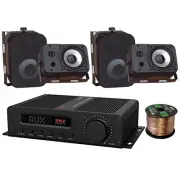 Pyle PFA540BT 5-Channel Bluetooth/FM Amp Receiver, 4x 5.25" 400W Black Speakers