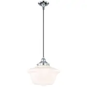 Chrome Pendants Lights Carlton 12inch Schoolhouse Lighting Gloss Victorian Period Traditional