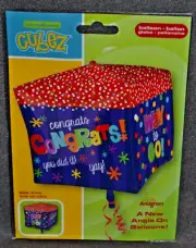 Anagram UltraShape Cubez 15"x15" Graduation Balloon Congrats! You Did It! Yay!