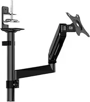 Monitor Arm Gas Single Monitor Mount Arm, 13-34 Inch Fully Adjustable Gas Spring Monitor Hanger with C-Clamp Base and VESA 75/100mm, Holds up to 19.8lbs Monitor Desk Mount